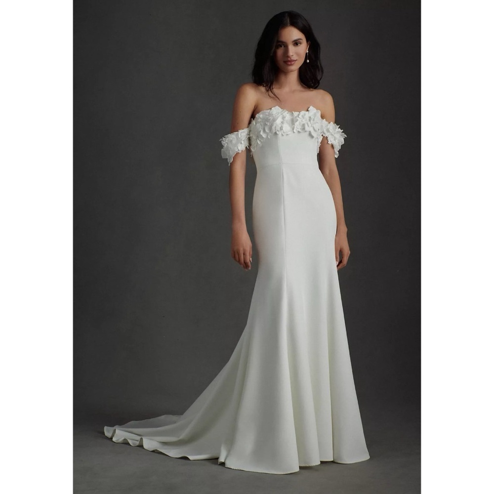 NWT Jenny by Jenny Yoo Willow Strapless Floral Convertible Wedding Gown White 10